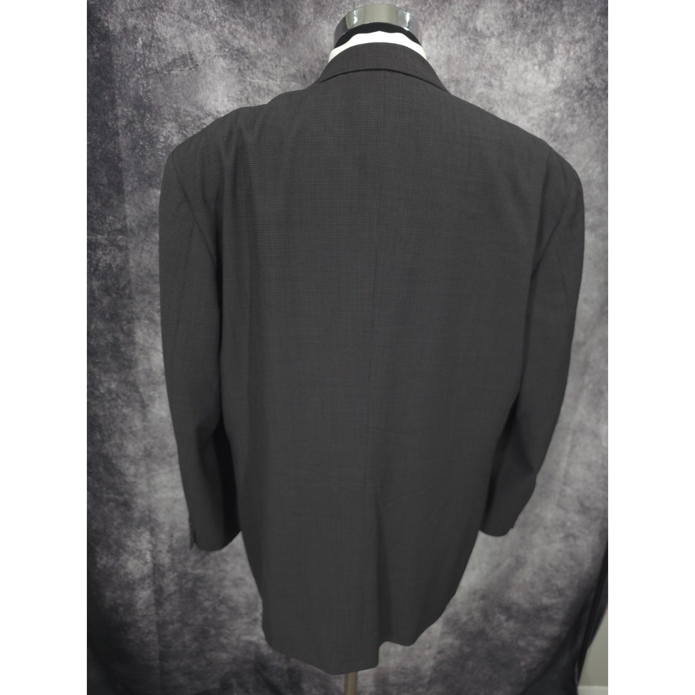 Andrew Fezza 2 Piece Suit Mens 46 L Black Houndstooth Blazer Pants 38X32 Wool - Picture 5 of 16